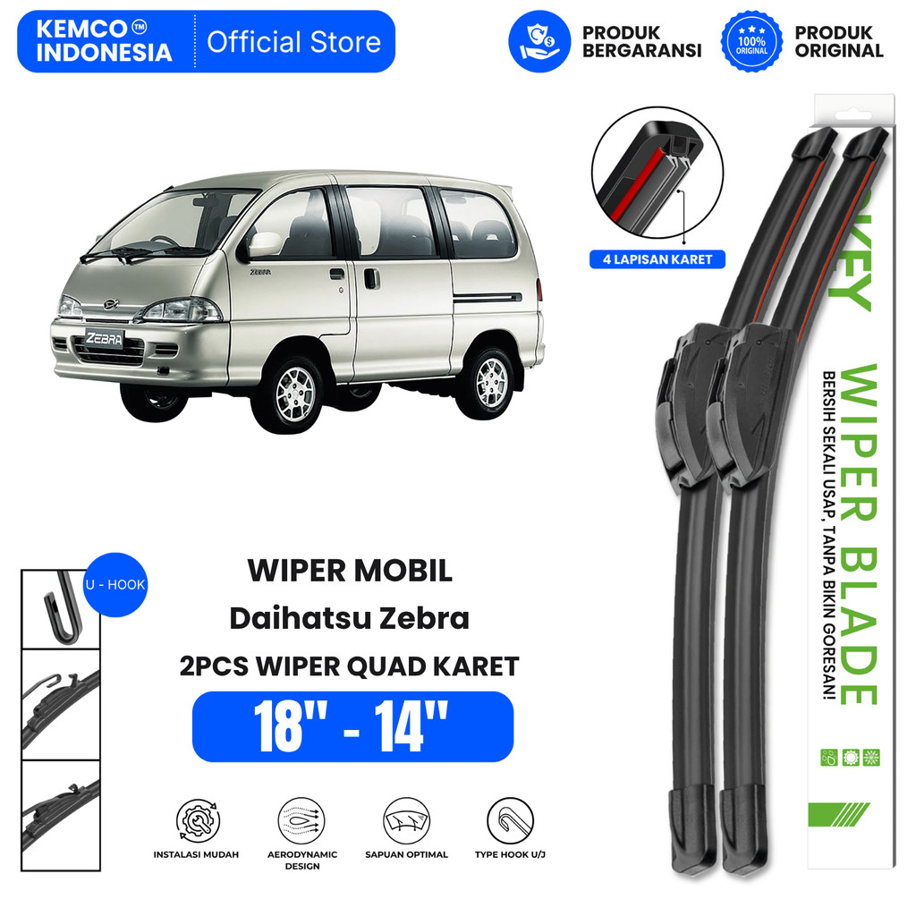 Wiper Daihatsu Zebra Quad Kaca Depan Mobil
