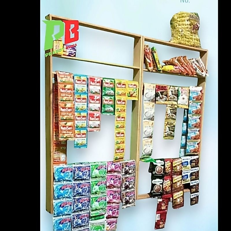 Rak jajanan tempel dinding/rak kopi/rak jualan