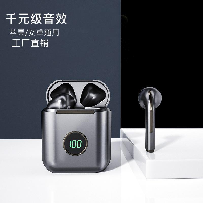 Headphone Bluetooth dengan Layar Digital J18 Versi Terbaru TWS Headphone Olahraga Peredam Kebisingan