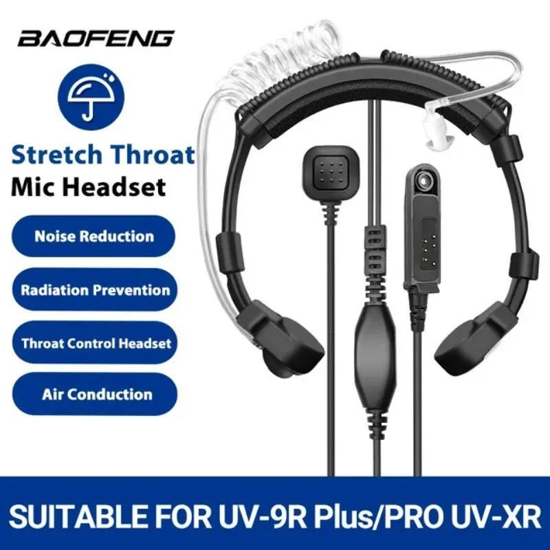 Throat Vibration Mic Earpiece Headset Waterproof Adjustable Mic for BAOFENG UV-9R Plus PRO UV-9G BF-