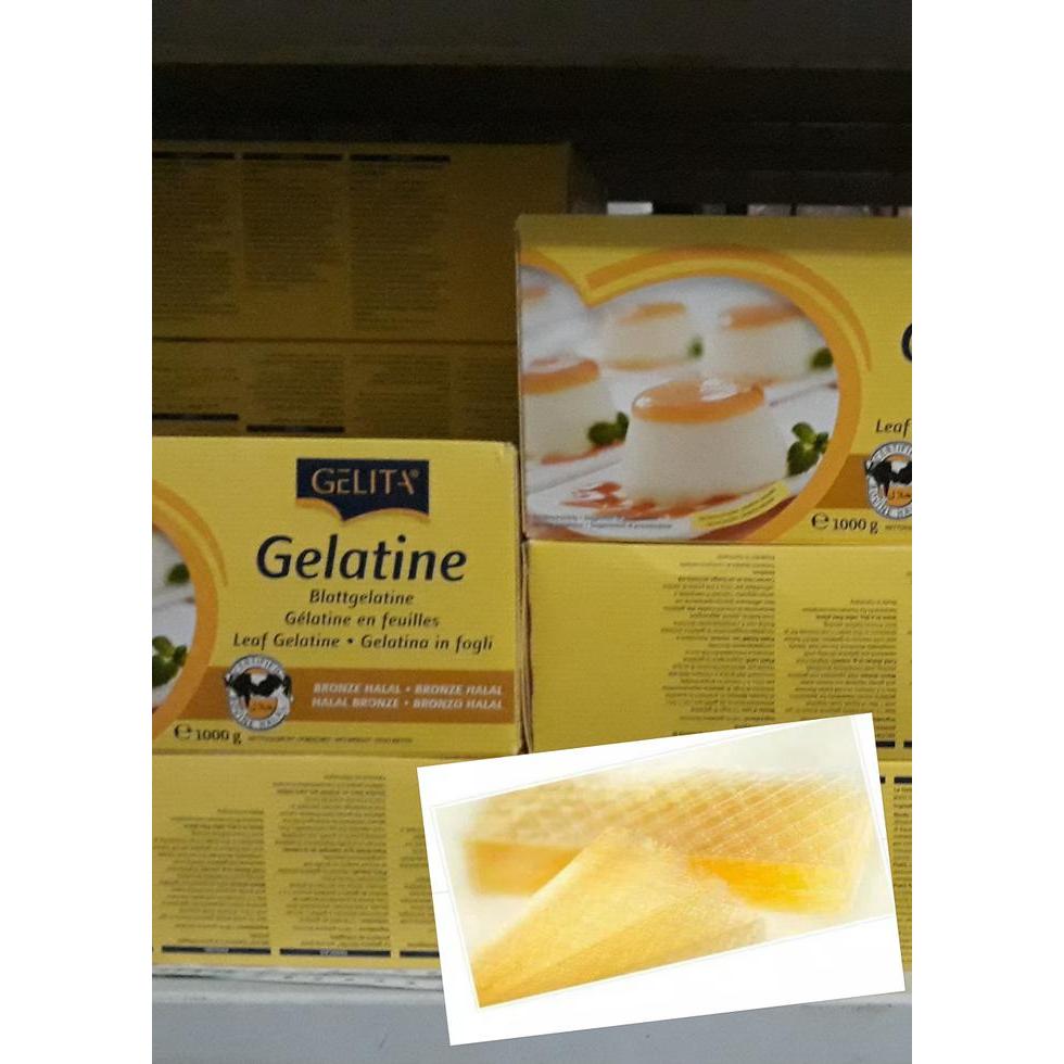 n w Gelatin Sheet HALAL by Gelita-50 gram (15 Lembar )