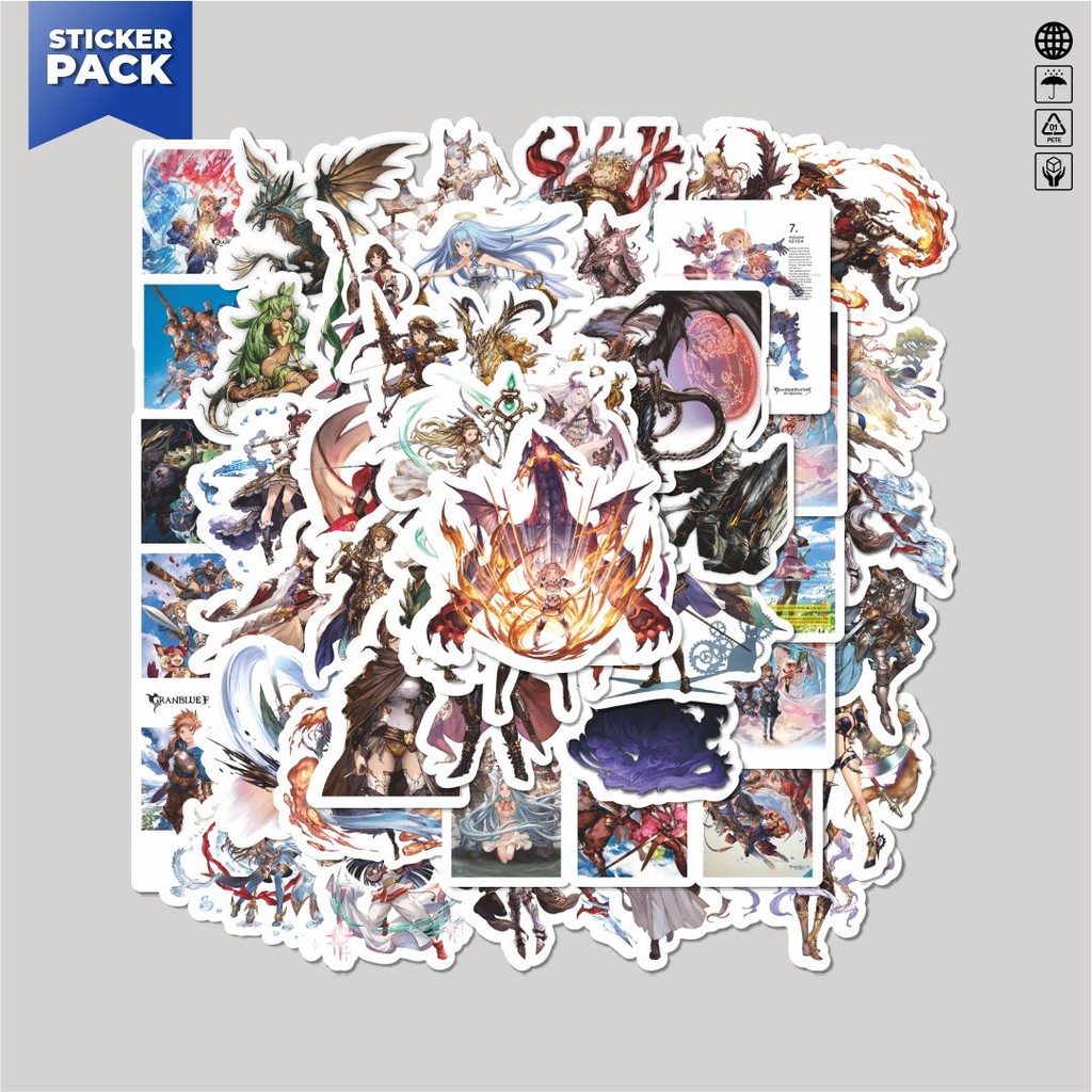 

[100PCS]Stiker Pack Stiker Game Granblue Fantasy Char Mix 7 Aesthetic Vinyl Anti Air Dekorasi Sticker Laptop Buku Journal Koper Helm Casing HP Gitar Helm Skateboard