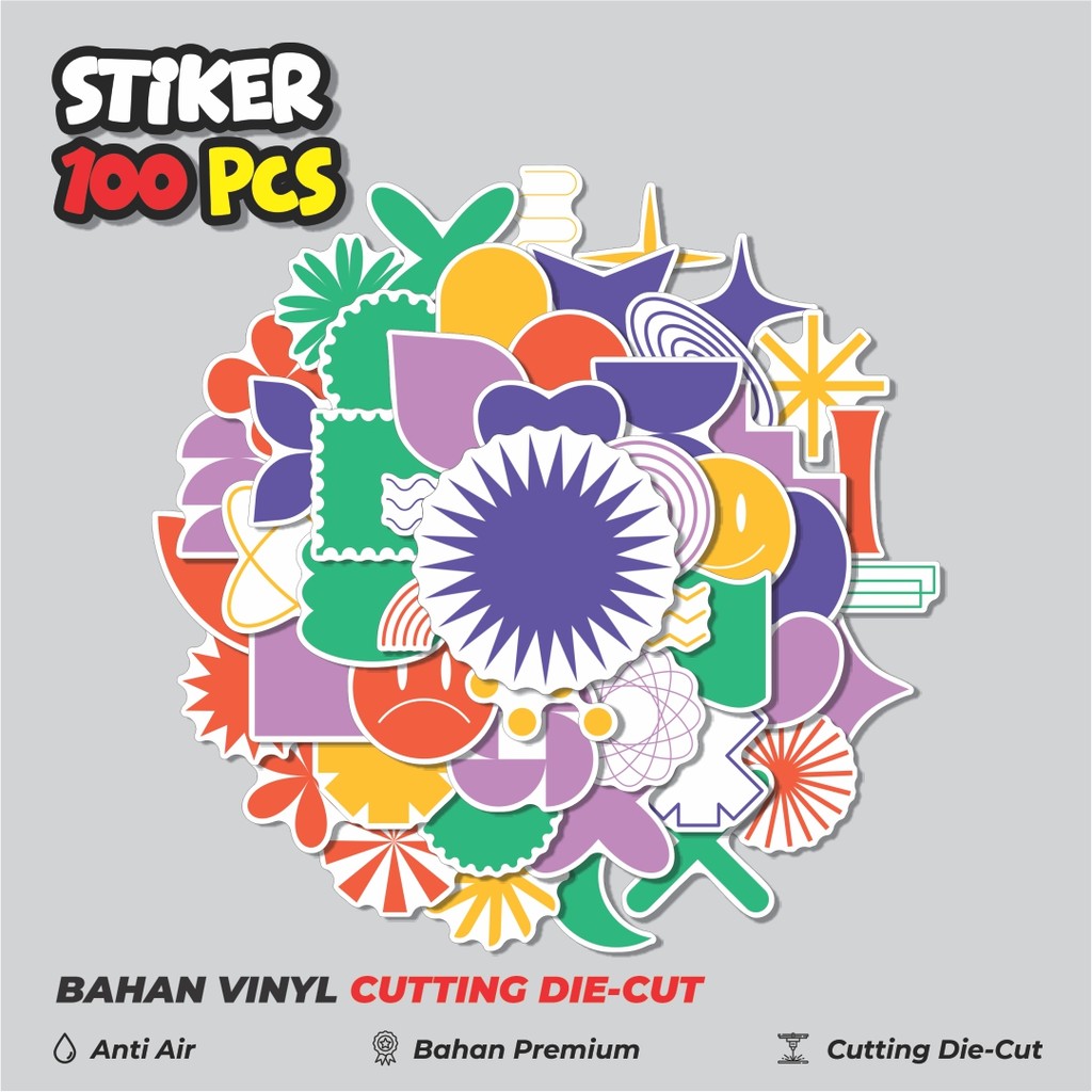 

Terbaru! 50 pcs Stiker Geometric Brutalist Shape [Bentuk Geometris] Dekorasi Lucu Kreatif untuk Notebook, Skateboard, HP