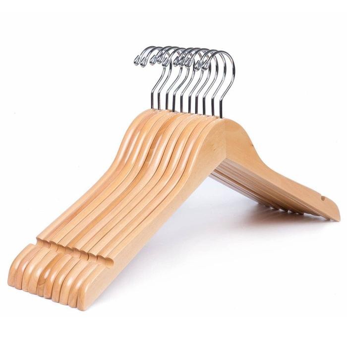 

12 PCS Hanger baju gantung aesthetic murah | hanger kayu 1 lusin - 12 PCS GRADE A