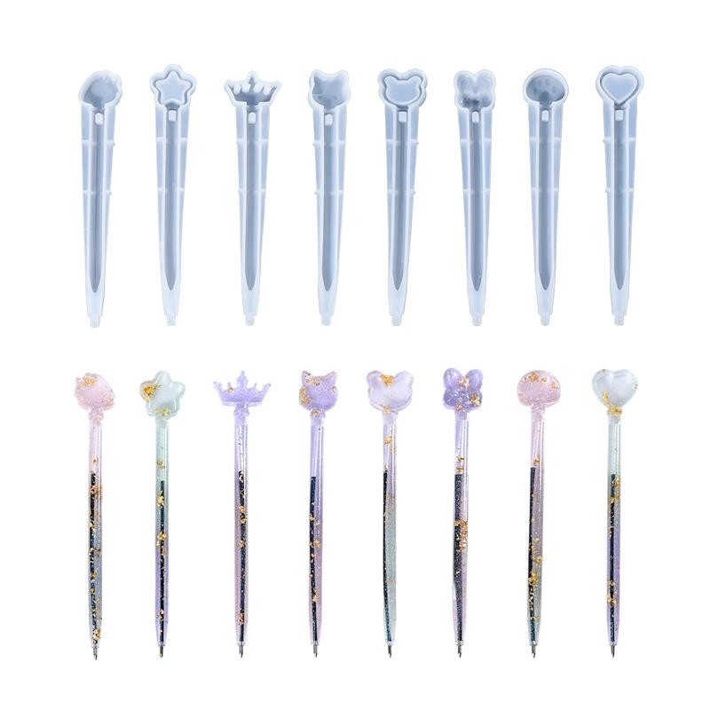 

Transparent Cute Pen Silicone Mold Set DIY Ballpoint Pen Mold Jewelry Animal Shape Epoxy Resin Mold Casting Handmade