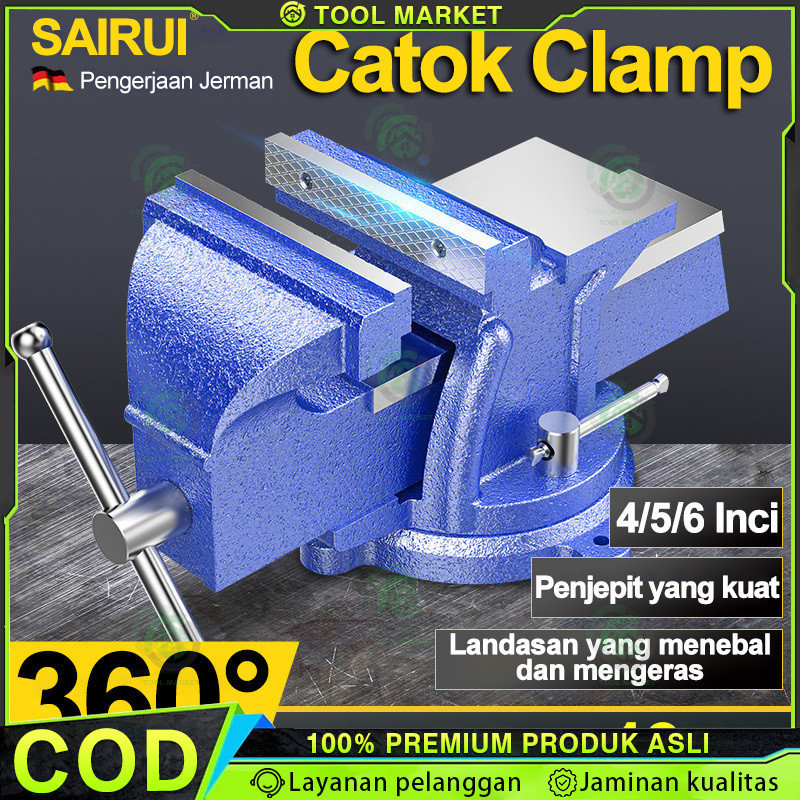 Catok Clamp 5'' / catok paron / Ragum Klem / Catok Meja / Bench Vise / Ragum Tanggem  Alat Jepit Ser
