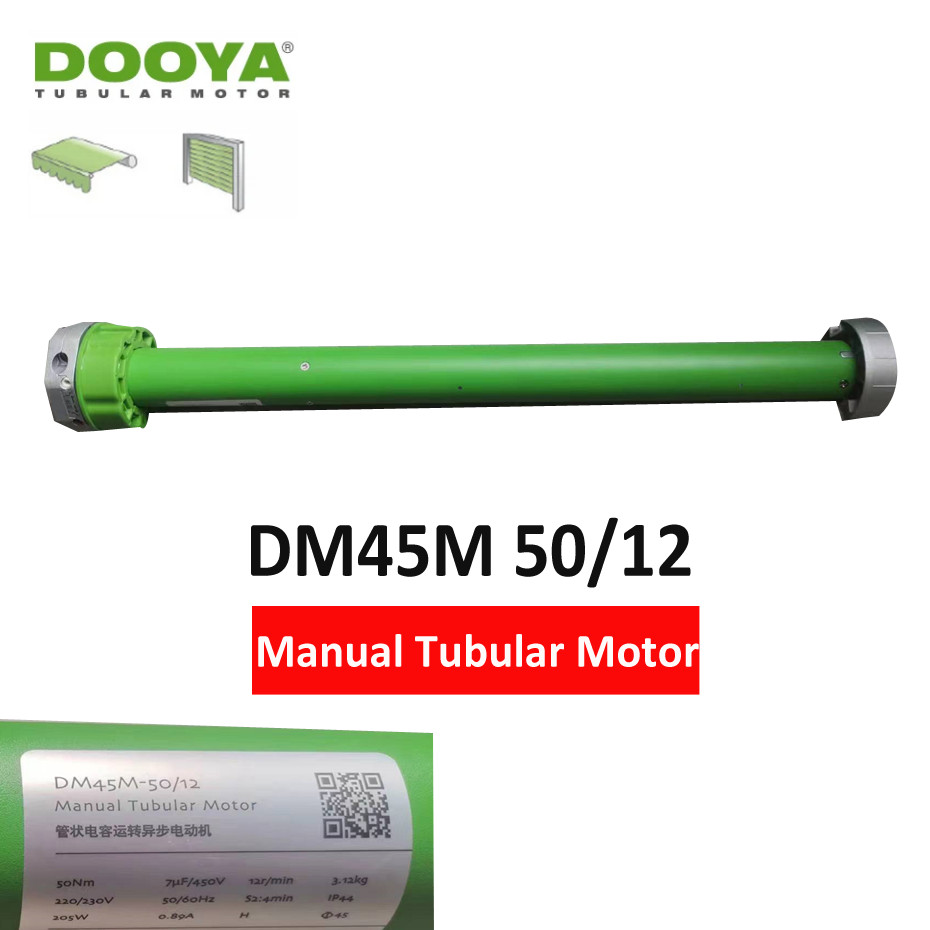Dooya DM45M 50/12 Manual Tubular Motor for Motorized Rolling Shutter Door/Awning,Manual Control+Rf43