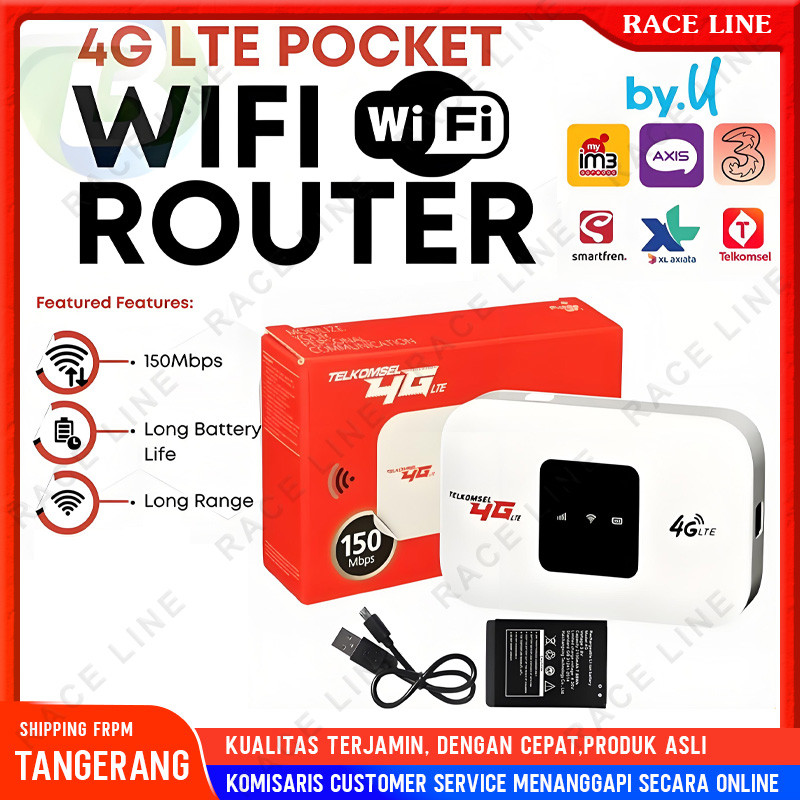 Modem WiFi Mifi 4G Portable Semua Operator GSM Telkomsel XL Indosat Tri Axis By.u Kecepatan Tinggi