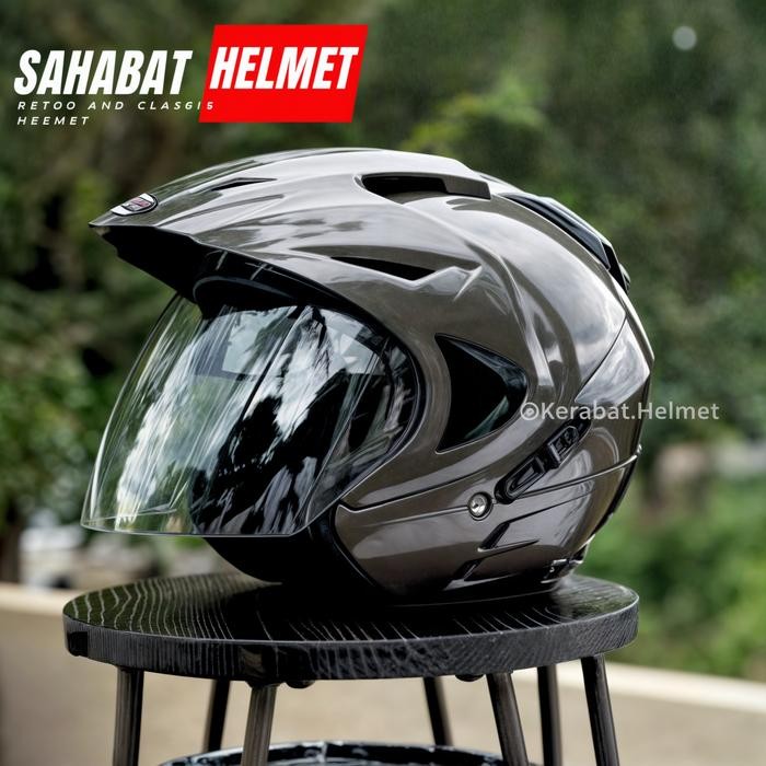 PROMO HELM PREMIUM ORIGINAL JPX INK DOUBEL VISOR HELM DEWASA KEREN SUDAH SNI MOTORCYCLE HELM  HALF F