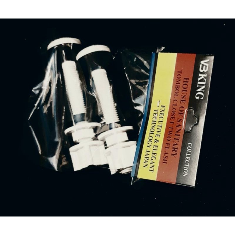 (2pcs) Baut Tangki universal Kloset Duduk mur double, Baut tangki untuk pengunci tangki kloset Plast