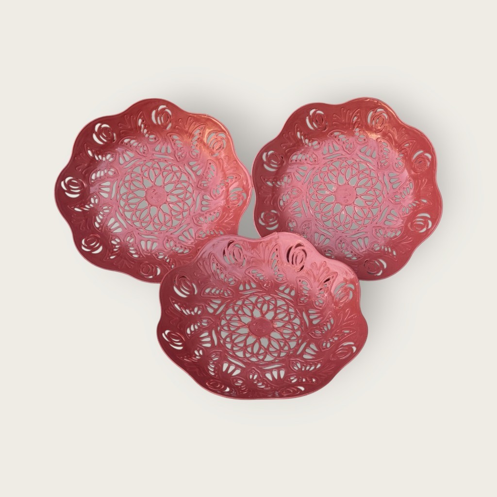 PIRING BUNGA KRAWANGAN PLASTIK 12 PCS | PIRING BUAH | PIRING ROTAN JUAL PECEL DLL LUSINAN BTS