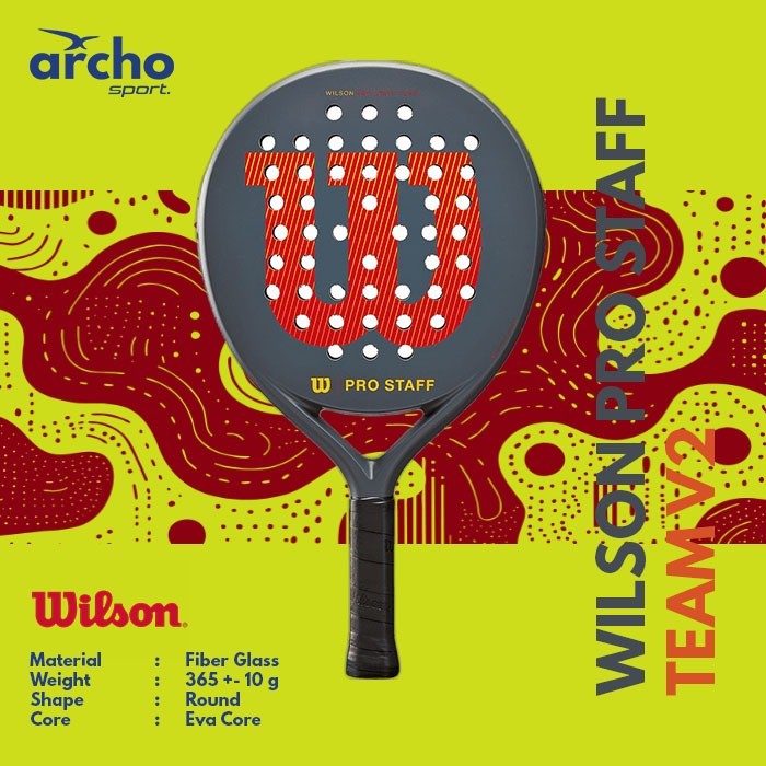 WILSON Pro StaffTeam V2 Grey Padel Racket / Raket Padel ORIGINAL 100% Paddle