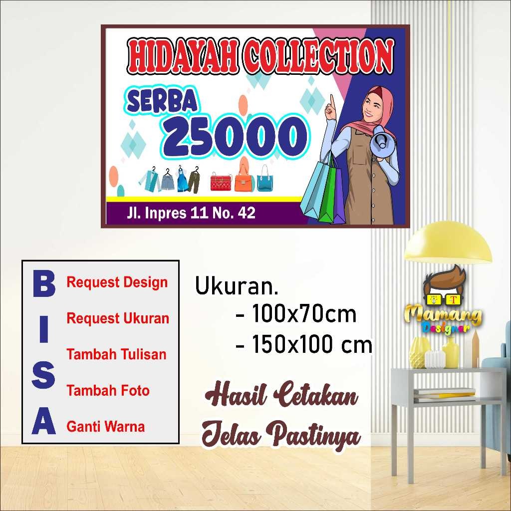 Cetak Spanduk Banner Toko Baju Atau Toko Hijab bb Tebal