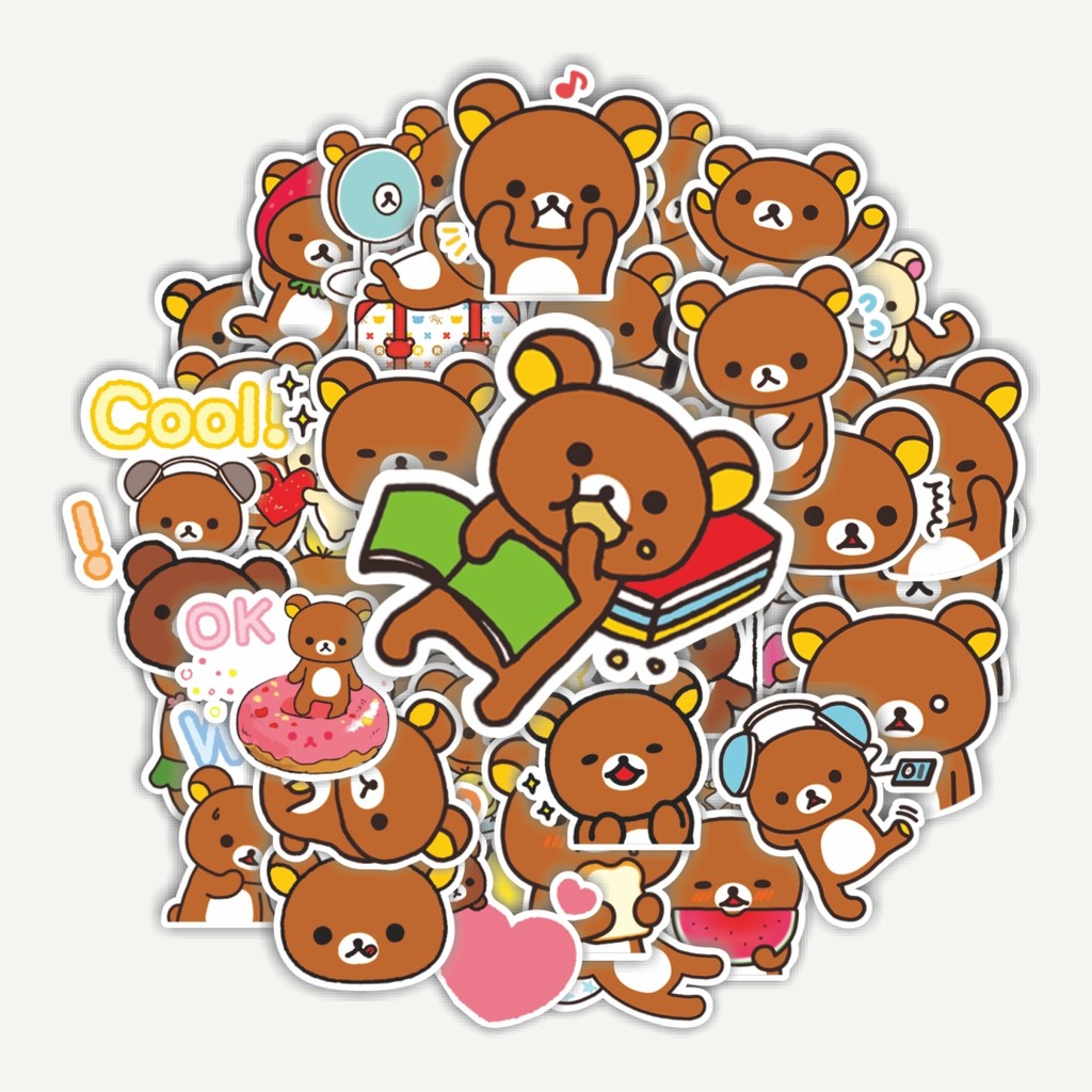 

Sticker Pack Stiker Line Rilakkuma Imagineer San X Dekorasi Lucu Kreatif untuk Notebook, Skateboard, HP
