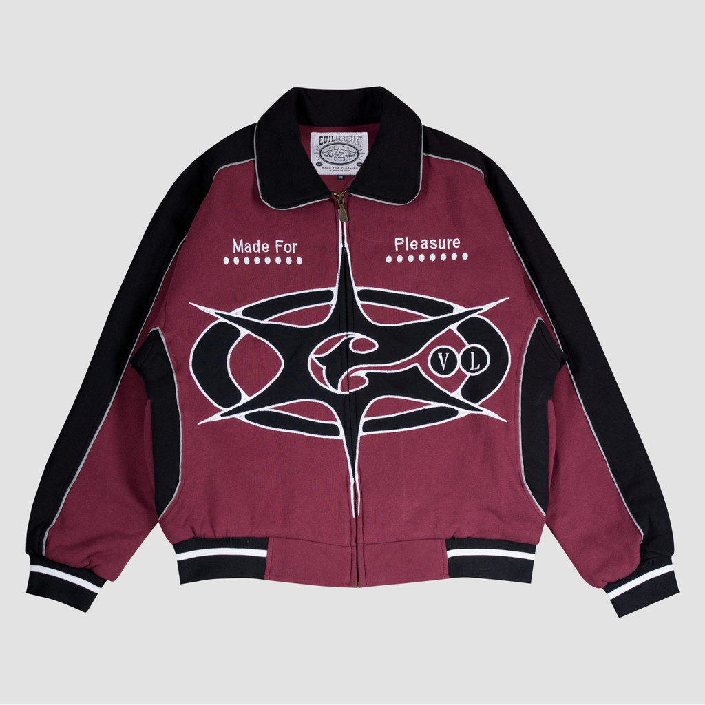 EVILSPIRIT VARSITY JACKET - VIOLETTA MAROON RELECTIVE UNISEX