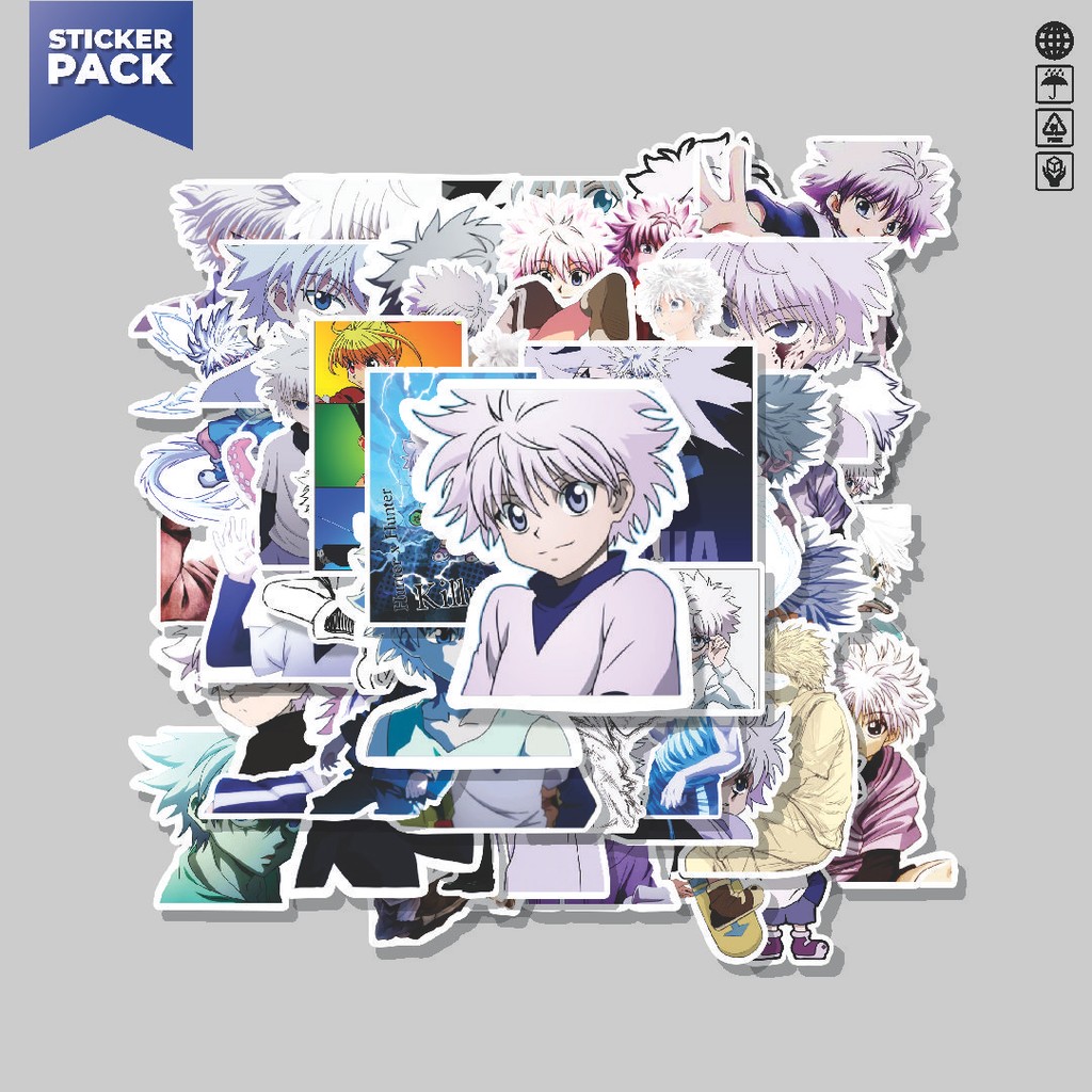 

[100PCS]Stiker Pack Stiker Anime Killlua (Hunter x Hunter) Aesthetic Vinyl Anti Air Dekorasi Sticker Laptop Buku Journal Koper Helm Casing HP Gitar Helm Skateboard