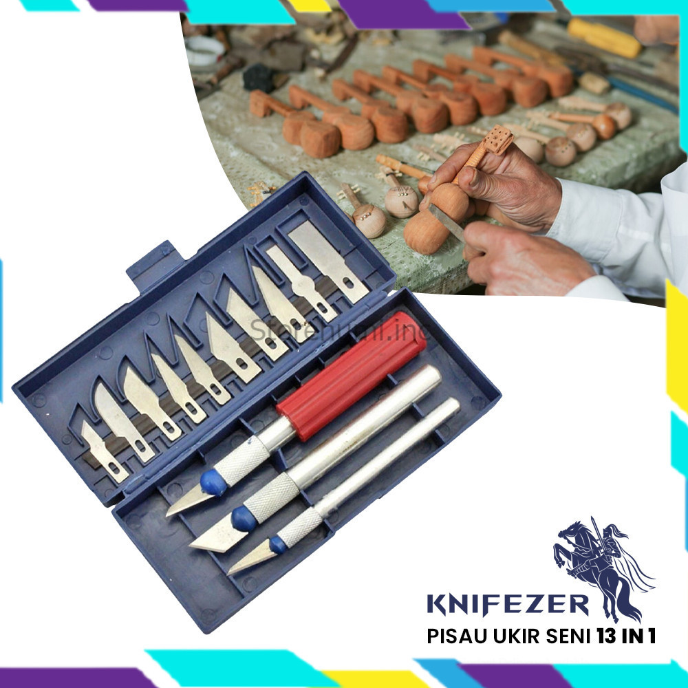 

[PROMO] Set Pisau Ukir Seni 13 in 1 Crafting Knife 3 Handle - A-003