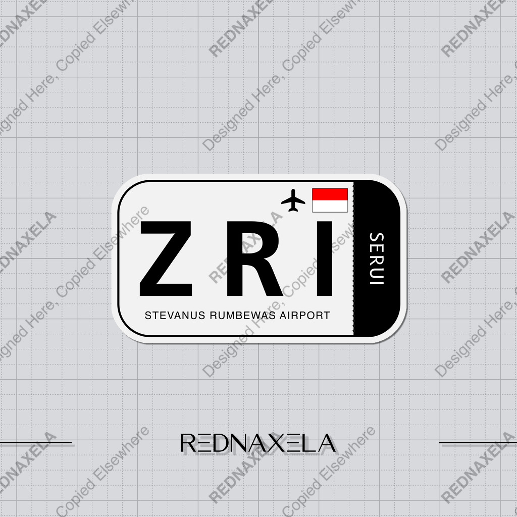 

Stiker Vinyl Stevanus Rumbewas Airport Code ZRI Sign Sticker