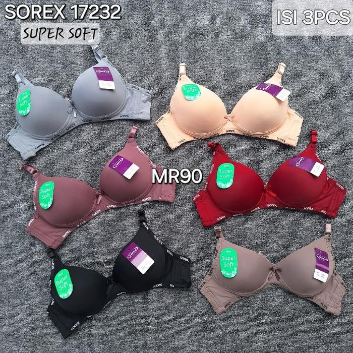 [New Collection]Promo (3Pcs) Sorex 17232 Bh Cup Sedang Busa Tipis Tanpa Kawat Bra Casual Harian Wani