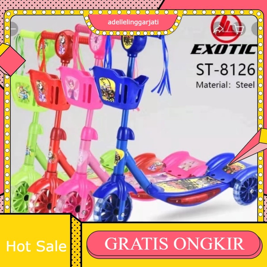 Scooter Anak 3 Roda Keranjang / Scooter Keranjang Exotic Roda 3 Otoped Skuter