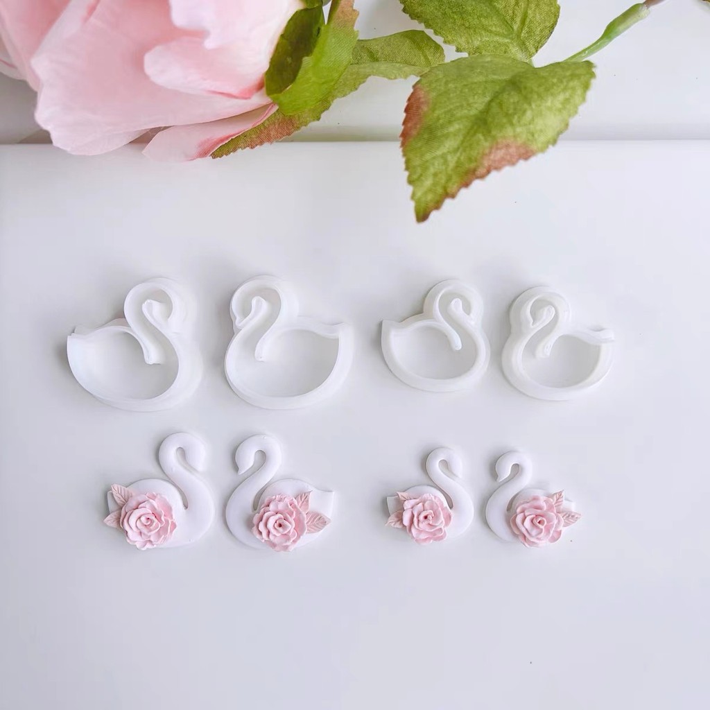 

swan Clay Cutter DIY Earring Jewelry Pendant Cutting Mold Pottery Tools DIY INS French Handmade Earrings Jewelry Pendant Making