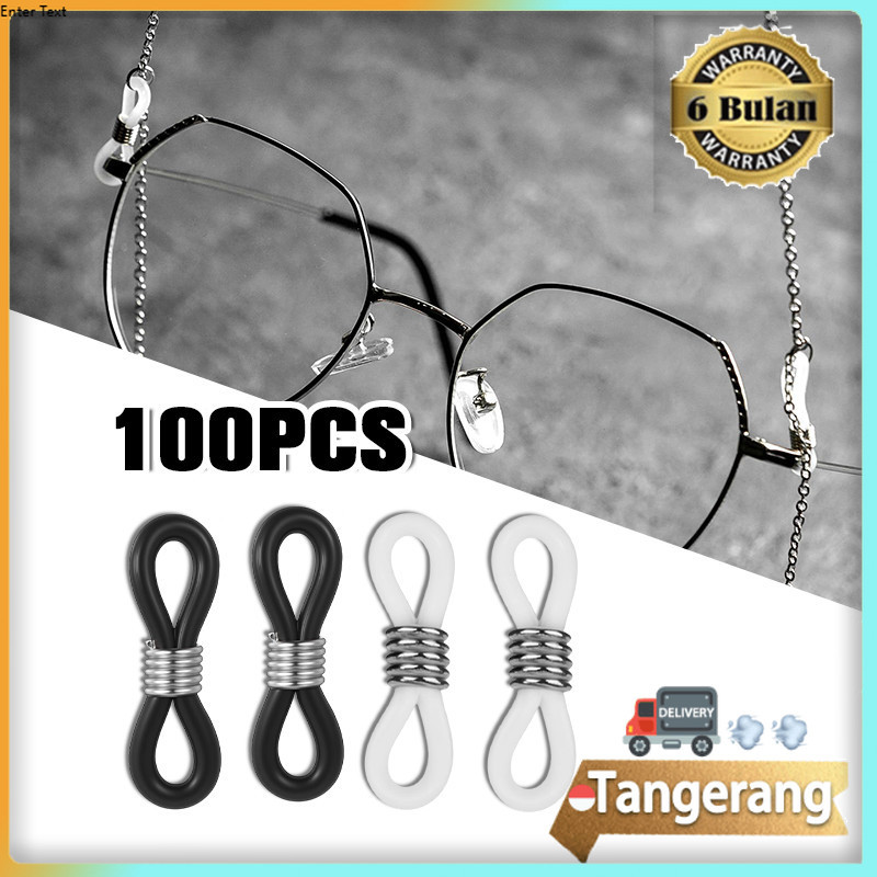 100pcs Karet Kacamata Strap Kacamata Anti Slip Pengait Silicon DIY Strap Mask Konektor Masker