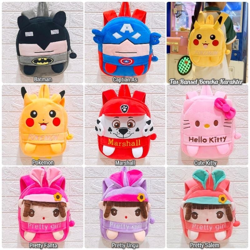 Tas Ransel Boneka Backpack anak Karakter Murah Tas Boneka Karakter