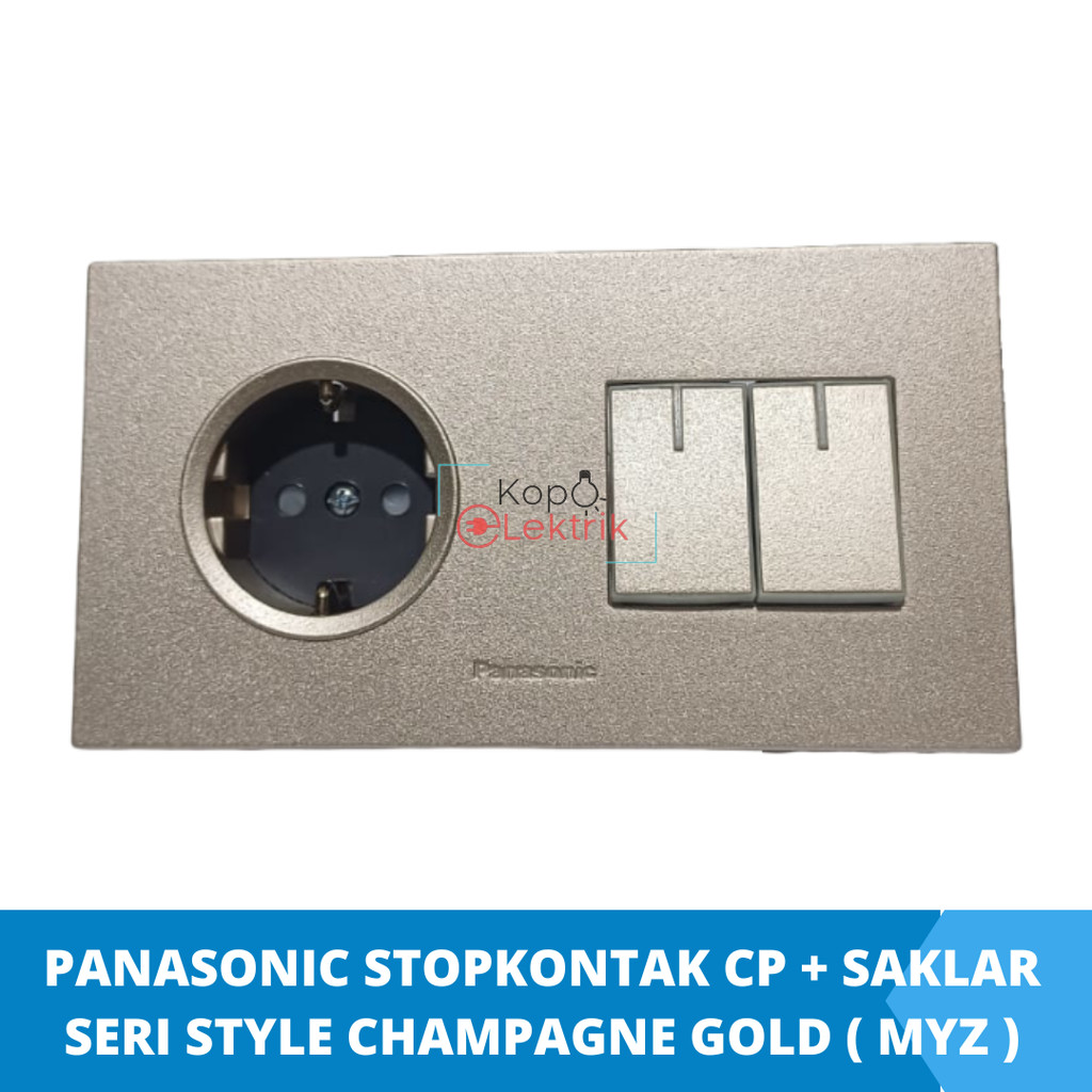Panasonic Stopkontak CP + Saklar Engkel Style Champagne gold ( MYZ )