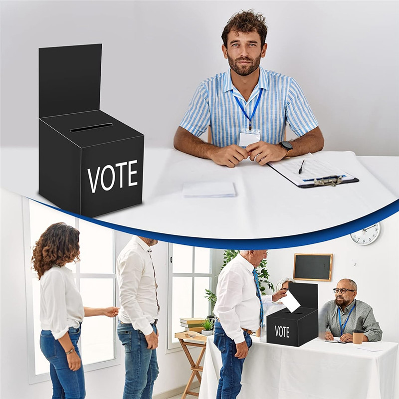 

B50B-12-Pack Raffle Box Donation Box For Fundraising, Ballot Box Cardboard Box With Ticket Slot And Removable Title Box