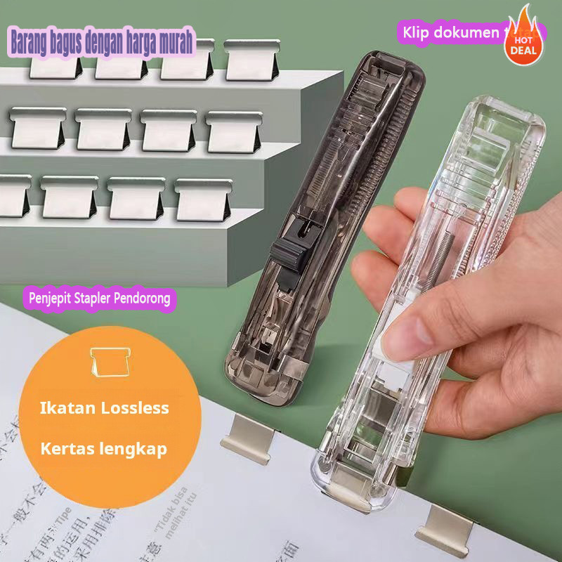 

Klip dorong klip klip dorong uji kertas file kertas stapler bernilai tinggi stapler kecil penyimpanan tetap transparan