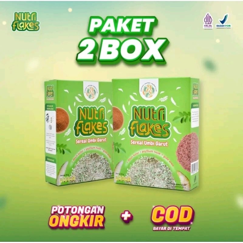 

Nutriflakes Sereal Umbi Garut Atasi Asam Lambung 2 Box