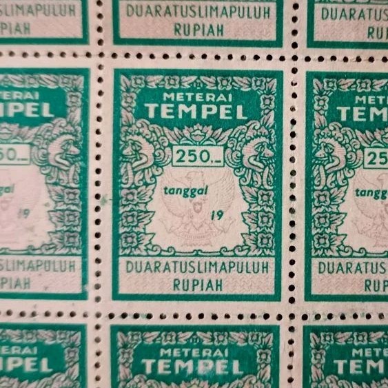 MTR20 MATERAI KUNO 250 RUPIAH ORIGINAL GRESS/BARU ASLI