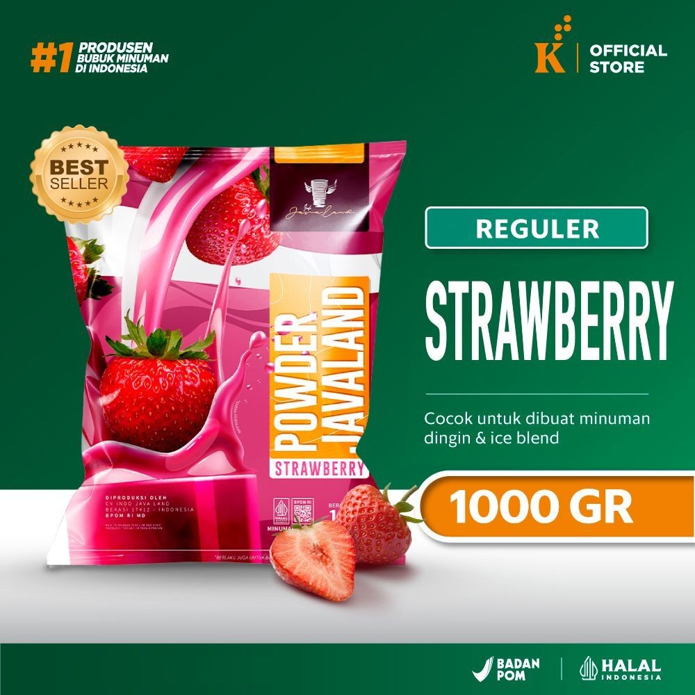 

Bubuk Minuman Bubble Powder Drink Strawberry ORIGINAL Javaland 1kg