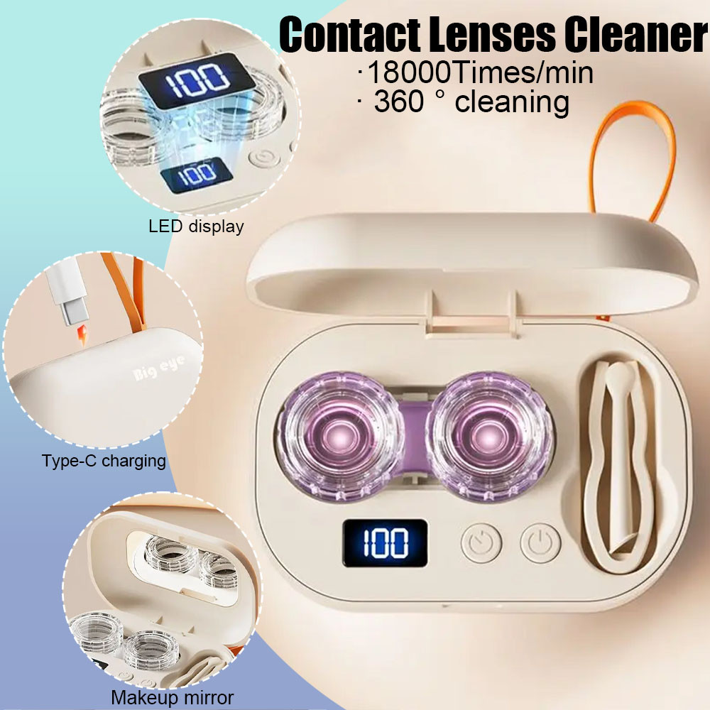 Contact Lens Ultrasonic Cleaning Machine High Frequency Vibration Timing Rechargeable Cleaner Contac