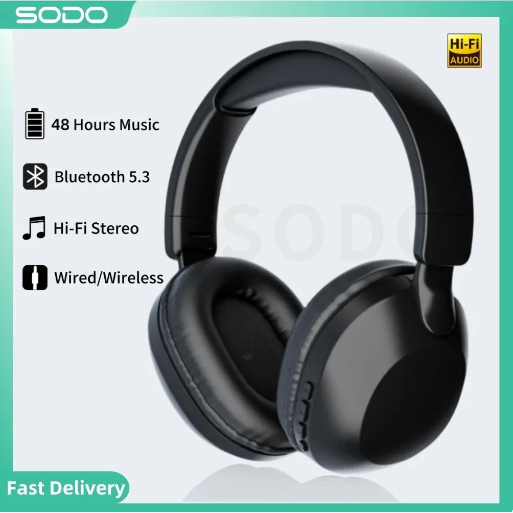 SODO SD1102 Wireless Headphones HiFi Stereo Over Ear Headphones Foldable Lightweight Bluetooth 5.3 H