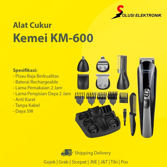 Kemei KM-600 Mesin Pencukur Elektrik Alat Cukur Potong Rambut Jenggot