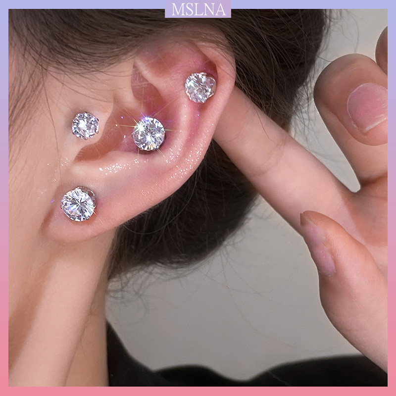 Tidak perlu tindik telinga, jepitan telinga magnet wanita, jepitan tulang telinga berkilau, kualitas