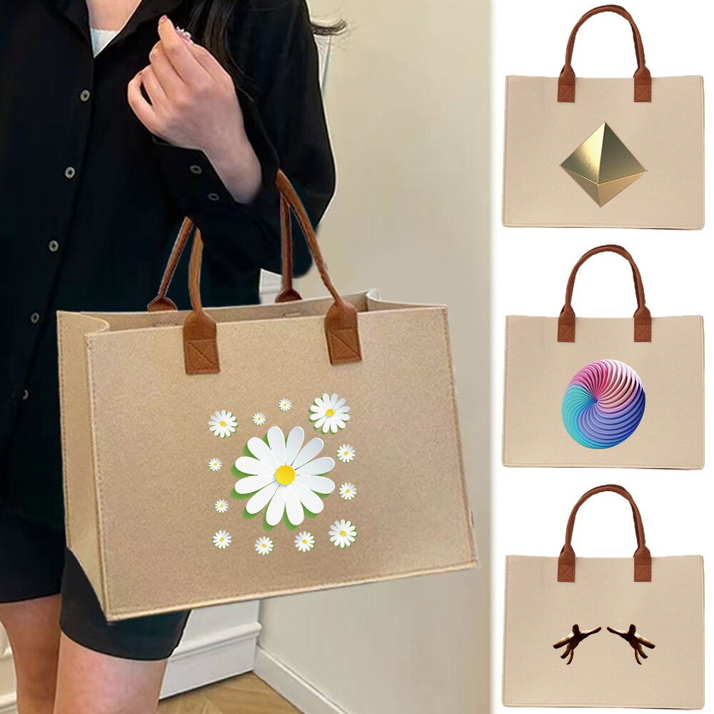 Tas Jinjing Felt Beg Felt Thick Felt Handbag Felt Mommy Bag Gift Felt Bag Large Felt Tote Bag 3D Ser