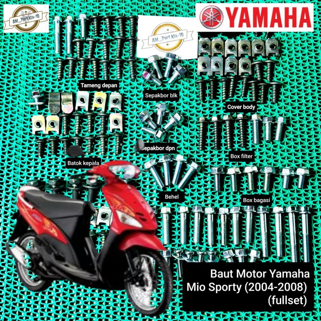 Baut Body Mio Sporty Fullset/Baut Yamaha Mio Sporty Mio Lama Lengkap Full body