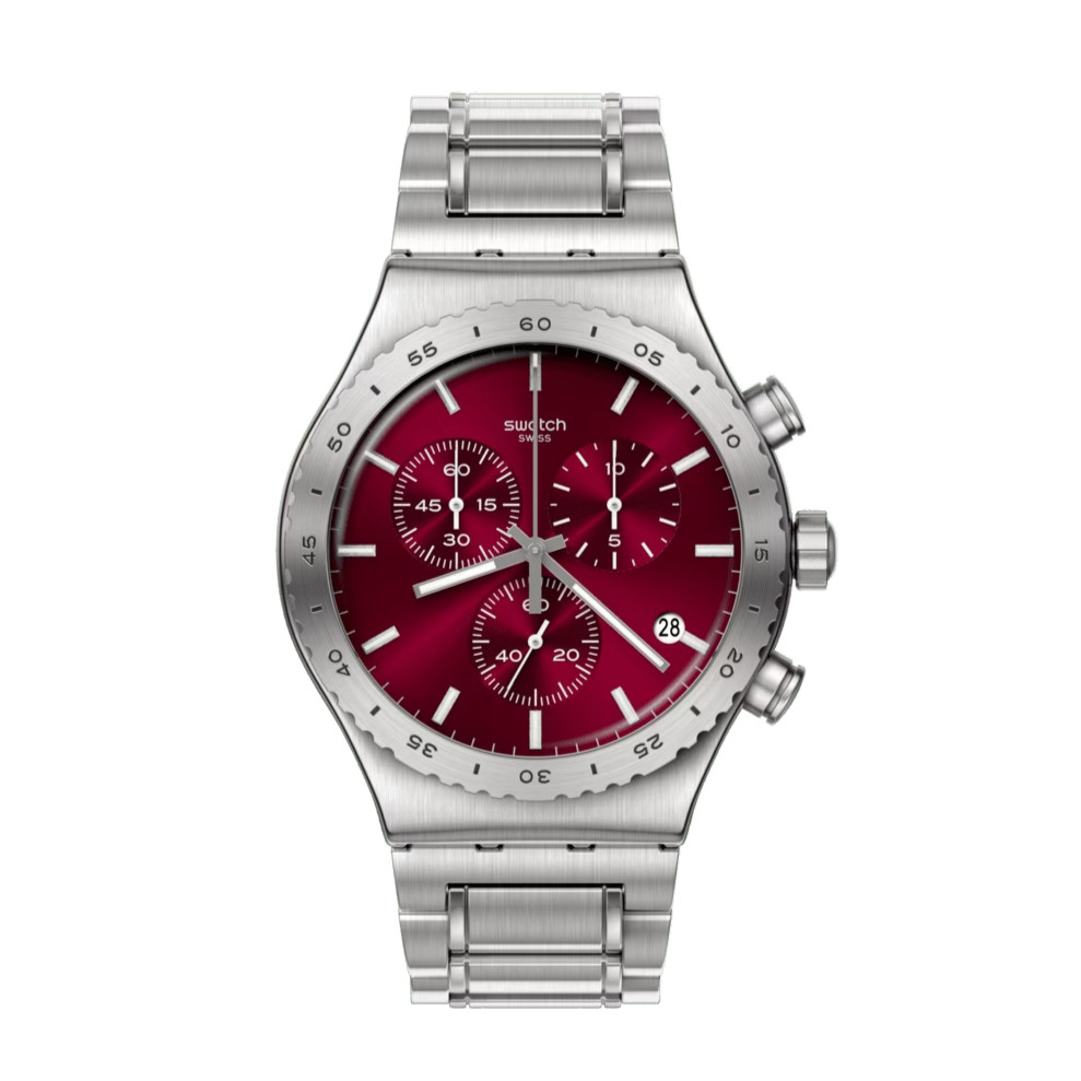 Original 100% Swatch YVS499G PURPLE IRONY Irony Jam Tangan Pria Garansi Resmi 2 Tahun Swiss Made