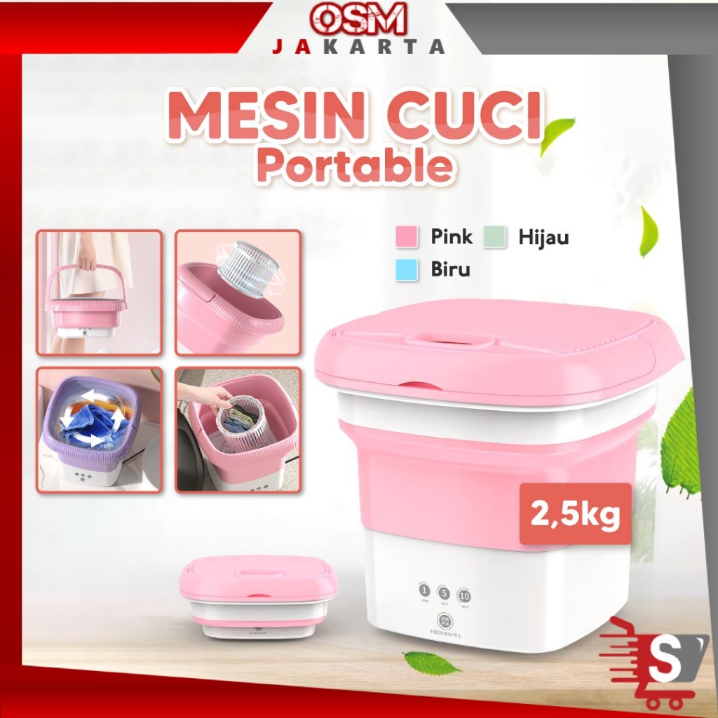 BAR -  Ember Mesin Cuci Mini Otomatis Dengan Pengering Kapasitas 2.5Kg / Mesin Cuci Portable / Mesin