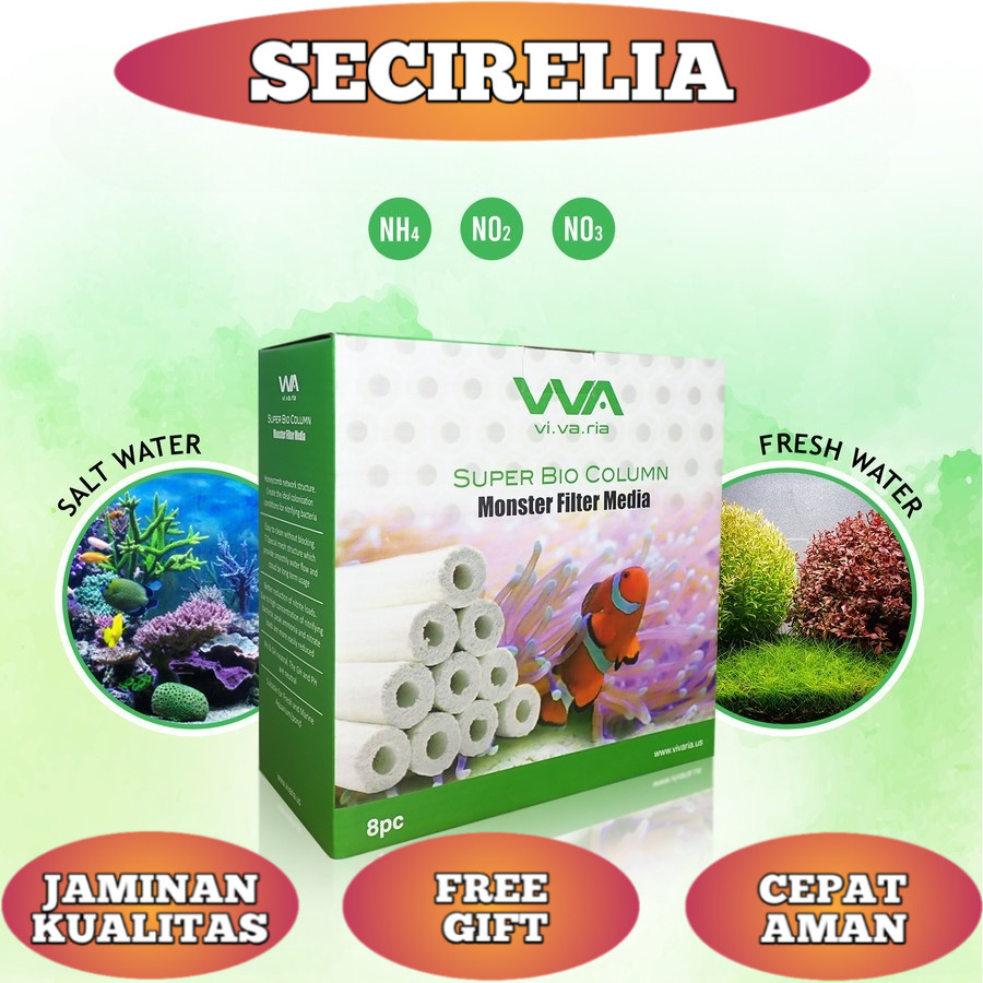 Vivaria Super Bio Coloumn/Momogi isi 8pcs (Media Bakteri/Rumah Bakteri Aquarium) untuk Air Laut dan 
