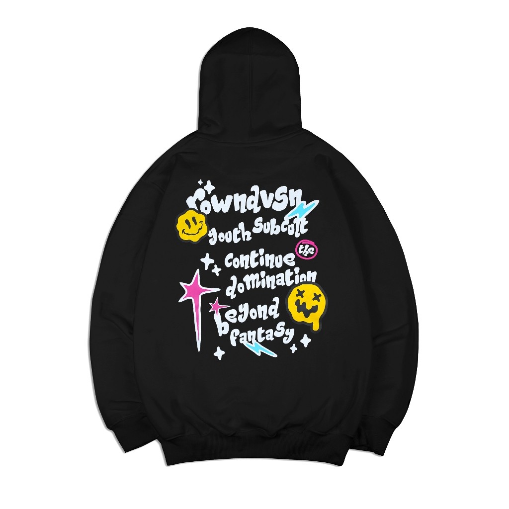 Rown Division Official Pullover Hoodie - Rowndvsn Jaket Scrova Black