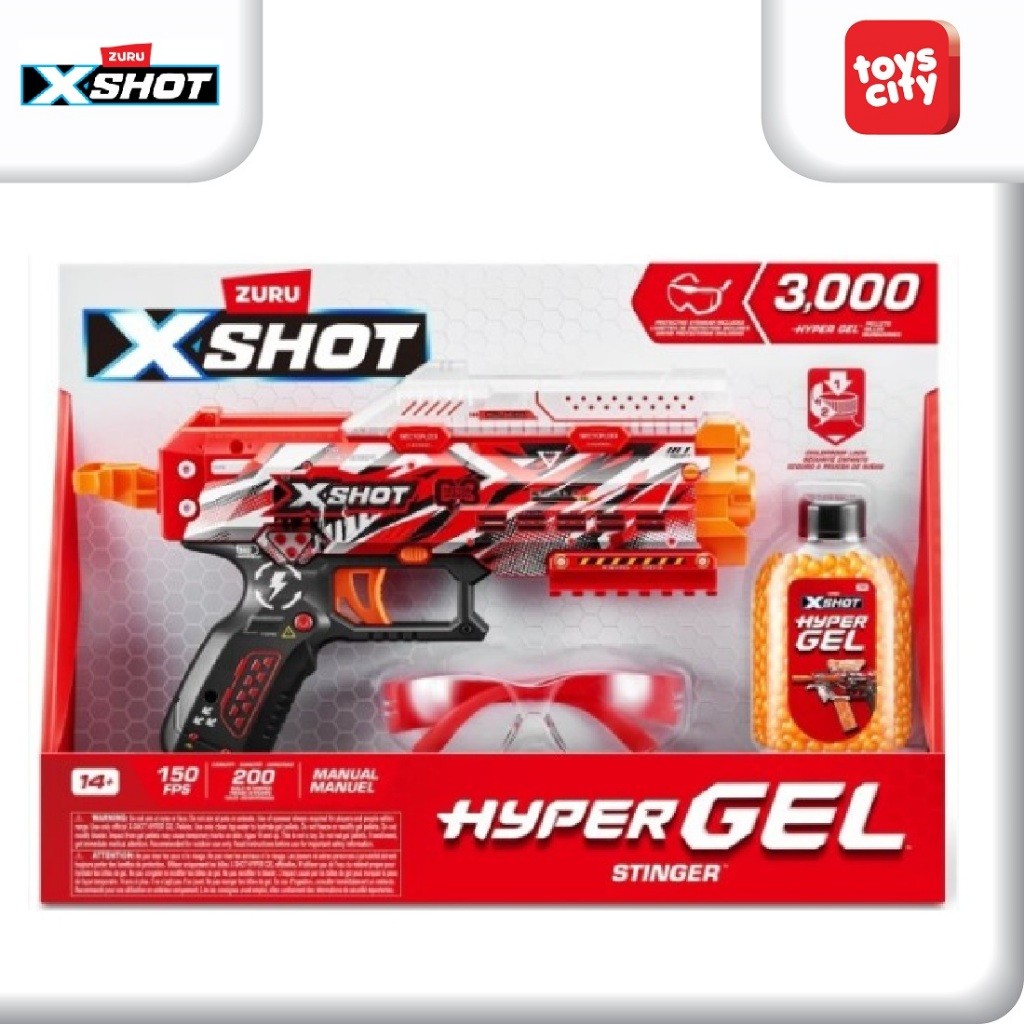 XSHOT Hyper Gel Stinger Blaster by ZURU 3,000 Hyper Gel Pellets