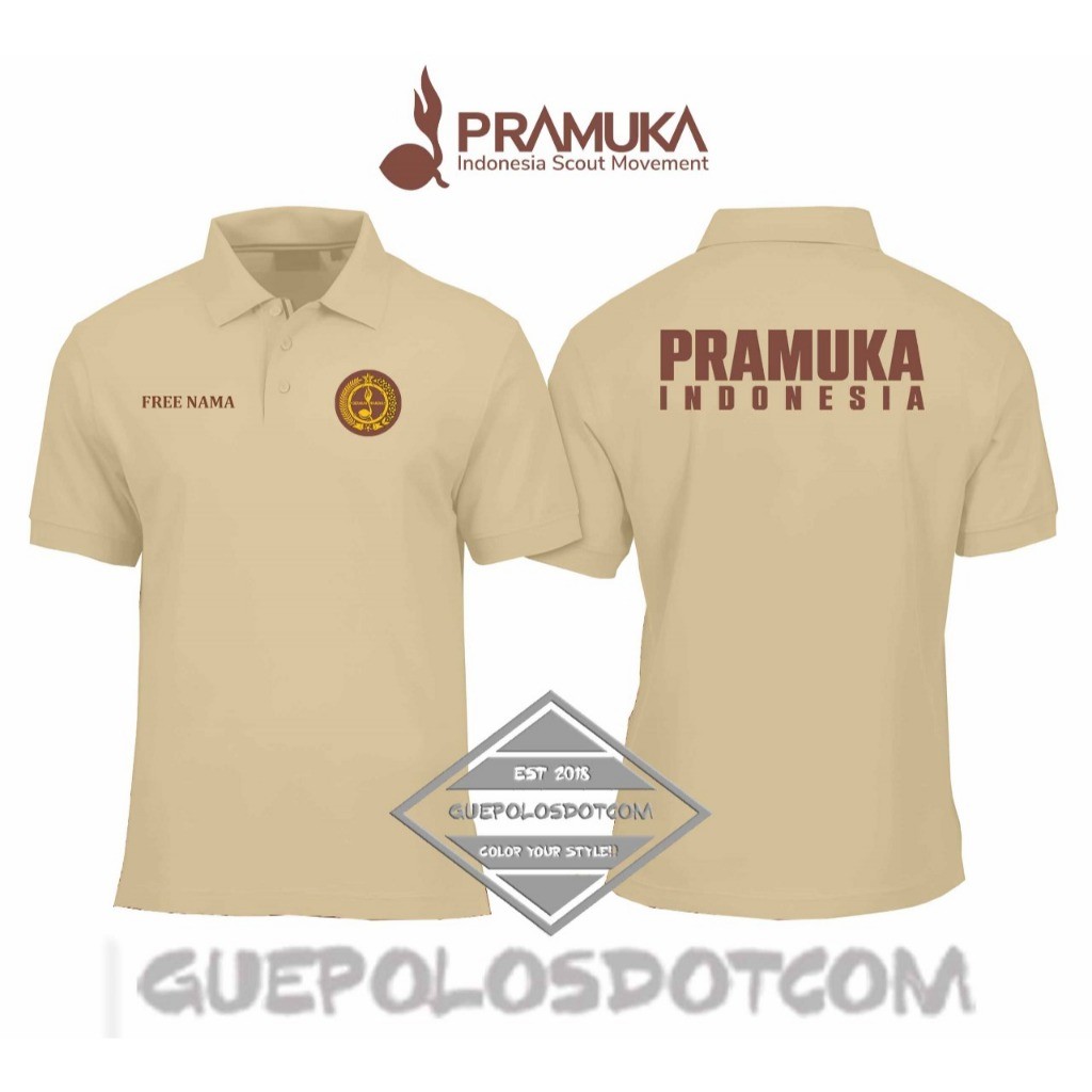 RIRUSHOP TYPE 01 POLO  PRAMUKA INDONESIA - POLO SHIRT PRAMUKA INDONESIA FREE NAMA - BAJU POLO BERKER