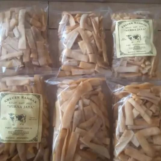 PROMO  Kerupuk Rambak Kulit Sapi Mentah 1kg Stik Lebar Krecek krupuk