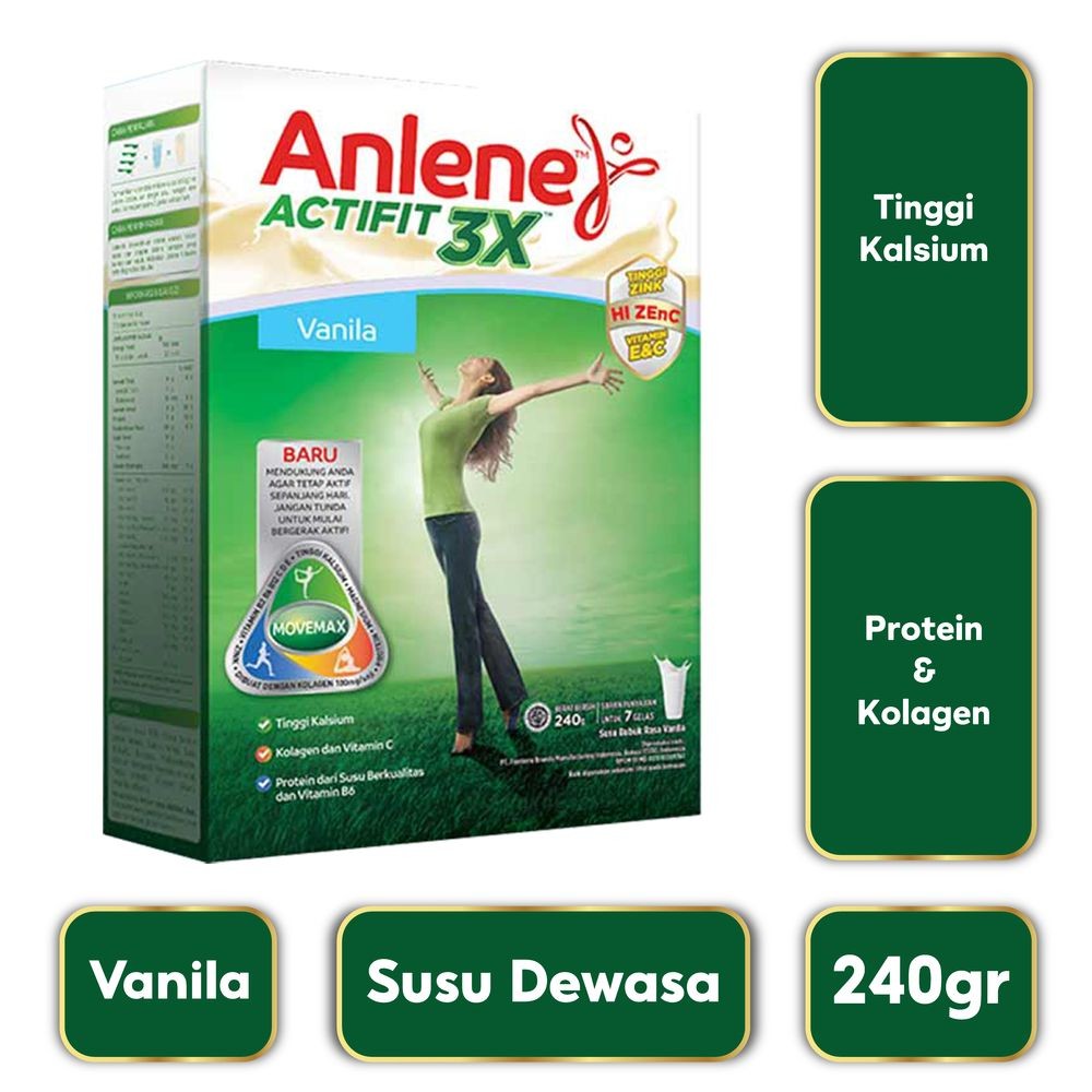 ANLENE ACTIFIT 3X SUSU BUBUK HI-CALCIUM VANILA 240/230g