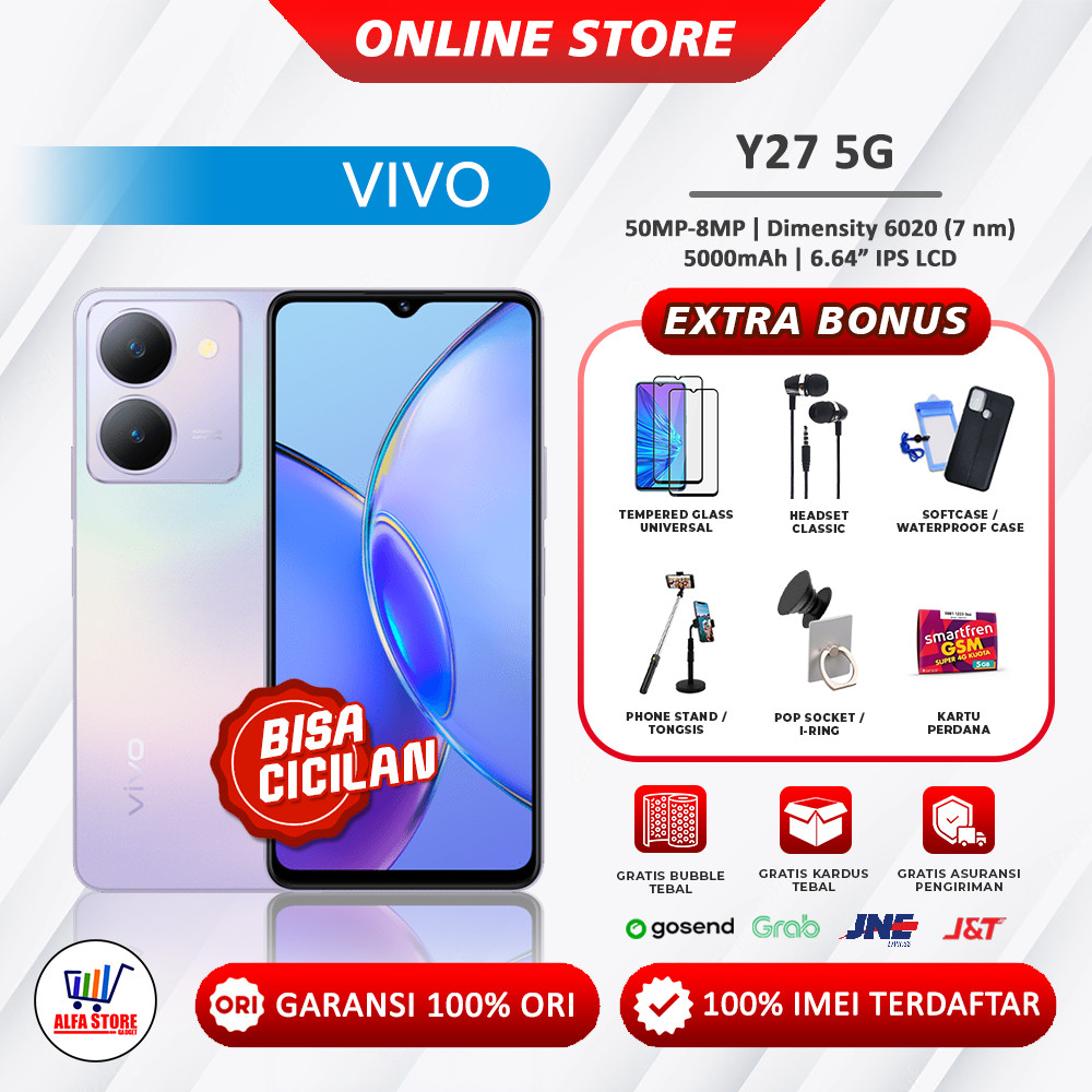 Vivo Y27 5G vivo y27 4G NFC ram 6+6Gb/128Gb vivo y27s NFC ram 8/256Gb ram 8/128Gb Garansi resmi