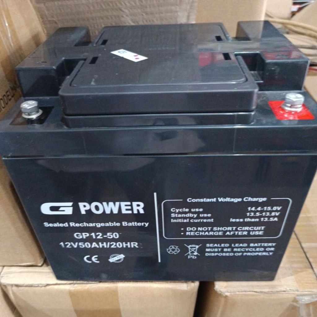 battery  vrla Gpower 12v50 ah suport PLTS, PJU, Beckup ups