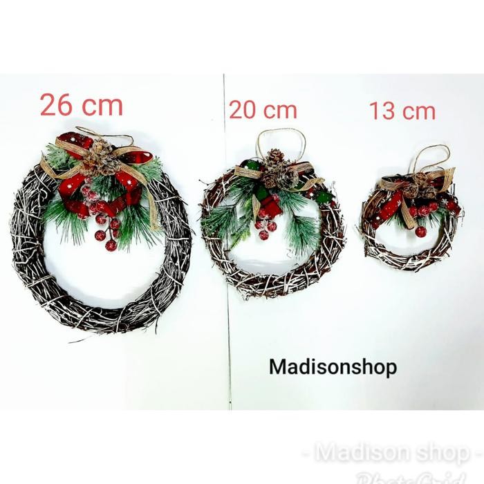 KRANS Ranting Natal KECIL d 13cm Hiasan Christmas Wreath Murah Dekor